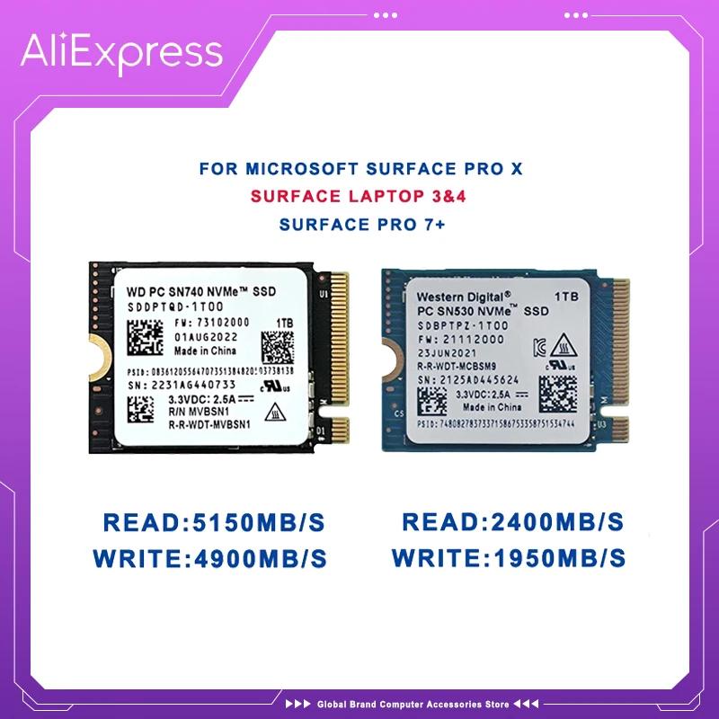 Western Digital WD SN740 SN530 M.2 2230 SSD 1TB 2TB 512GB NVMe Ie Gen4 x4(Microsoft Surface Pro X Surface Laptop 3